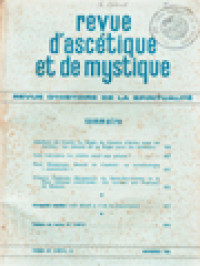 Image of Revue D'Ascétique Et De Mystique, Numero 188, Tome 47 - 1971