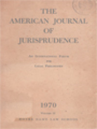 Image of The American Journal Of Jurisprudence - Vol. 15 - 1970