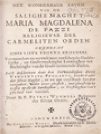 Het Wonderbaer Leven Van De Salighe Maghet Maria Magdalena De Pazzi Religieuse Der Carmeliten Order