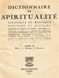 Dictionnaire De Spiritualité (Ascétique Et Mystique; Doctrine Et Histoire) Tome III: Dabert - Duvergier De Hauranne