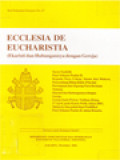 Ecclesia De Eucharistia (Ekaristi Dan Hubungannya Dengan Gereja)