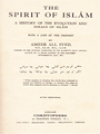 Image of The Spirit Of Islam: A History Of The Evolution And Ideals Of Islam