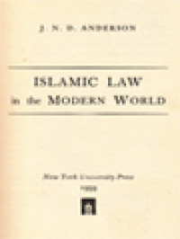 Islamic Law In The Modern World