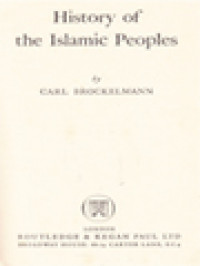 Image of History Of The Islamic Peoples