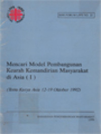 Mencari Model Pembangunan Kearah Kemandirian Masyarakat Di Asia (I)