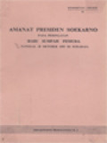 Amanat Presiden Soekarno: Pada Peringatan Hari Sumpah Pemuda Tanggal 28 Oktober 1959 Di Surabaya