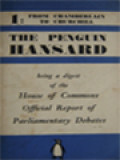 The Penguin Hansard I: From Chamberlain To Churchill