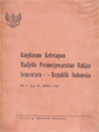 Ringkasan Ketetapan MPR Sementara - Republik Indonesia: No. I Dan II/MPRS/1960