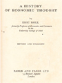 Image of A History Of Economic Thought