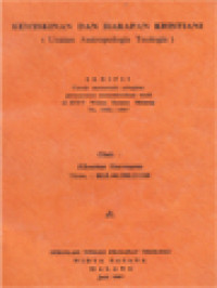 Kemiskinan Dan Harapan Kristiani, (Uraian Antropologis Teologis)