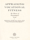 Appraising Vocational Fitness: By Means Of Psychology Tests