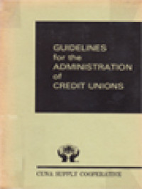 Guidelines For The Administration Of Credit Unions