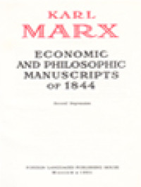Image of Economic And Philosophic Manuscripts Of 1844