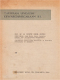 Image of Tafsiran Undang-Undang Kewarganegaraan RI