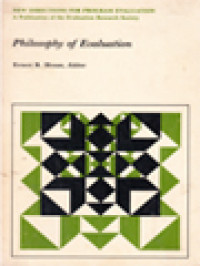 Image of Philosophy Of Evaluation / Ernest R. House (Editor)