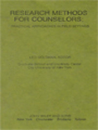 Research Methods For Counselors: Practical Approaches In Field Setting / Leo Goldman (Editor)