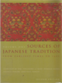 Image of Sources Of Japanese Tradition I: From Earliest Times To 1600