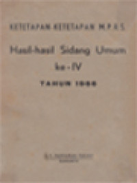 Image of Ketetapan-Ketetapan MPRS Hasil-Hasil Sidang Umum Ke IV Tahun 1966