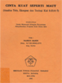 Image of Cinta Kuat Seperti Maut (Analisa Teks, Eksegese Dan Teologi Kid 8:(5) 6-7