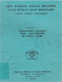 Arti Korban Dalam Kejawen Dari Sudut Iman Kristiani (Suatu Refleksi Misiologis)