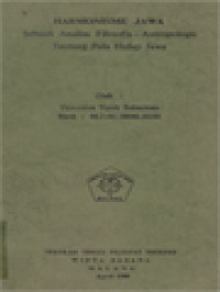 Harmonisme Jawa, Sebuah Analisa Filosofis Antropologis Tentang Pola Hidup Jawa