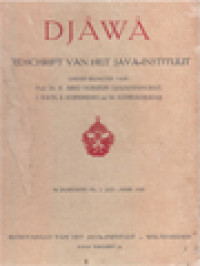 Djåwå Tijdschrift Van Het Java Instituut - 5e Jaargang No.1, Jan-Feb. 1925