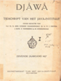 Djåwå Tijdschrift Van Het Java-Instituut (1927)