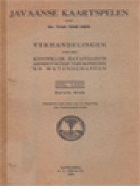 Javaanse Kaartspelen: Bijdrage Tot De Beschrijving Van Land En Volk