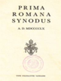 Prima Romana Synodus A. D. MDCCCCLX