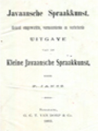 Image of Javaansche Spraakkunst (Uitgave Van De Kleine Javaansche Spraakkunst)