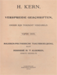 Image of Verspreide Geschriften, Onder Zijn Toezicht Verzameld V: Maleisch-Polynesische Taalvergelijking, Slot Indonesië In 'T Algemeen, Eerste Gedeelte