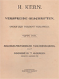 Verspreide Geschriften, Onder Zijn Toezicht Verzameld V: Maleisch-Polynesische Taalvergelijking, Slot Indonesië In 'T Algemeen, Eerste Gedeelte