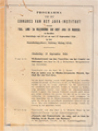 Programma Van Het Congres Van Het Java-Instituut: Voor Taal-, Land- En Volkenkunde Van Oost-Java En Madoera