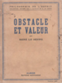Image of Obstacle Et Valeur: Philosophie De L'espirit