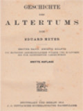 Geschichte Des Altertums I.2: Die Ältesten Geschichtlichen Völker Und Kulturen Bis Zum Sechzehnten Jahrhundert.