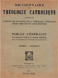 Dictionnaire De Théologie Catholique - Tables Générales: Stolz - Vaganay