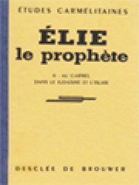 Elie Le Prophète, Vol. II: Au Carmel, Dans Le Judaïsme Et L'Islam