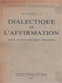 Dialectique De l'Affirmation: Essai De Métaphysique Réfelxive