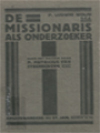 De Missionaris Als Onderzoeker