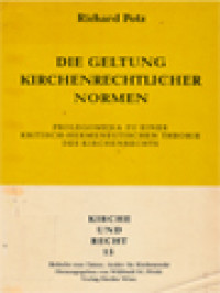 Image of Die Geltung Kirchenrechtlicher Normen: Prolegomena Zu Einer Kritisch-Hermeneutischen Theorie Des Kirchenrechts