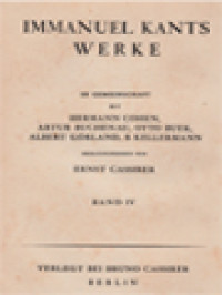 Immanuel Kants Werke IV: Schriften von 1783-1788 von Immanuel Kants