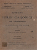 Epitome Iuris Canonici I: Libri I Et II Codicis Iuris Canonici