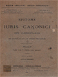 Image of Epitome Iuris Canonici I: Libri I Et II Codicis Iuris Canonici