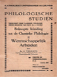 Philologische Studiën: Beknopte Inleiding Tot De Classieke Philologie II. Wetenschappelijk Arbeiden