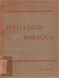 Image of Initiation Biblique: Introduction A L'étude Des Saintes Ecritures
