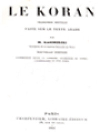 Image of Le Koran: Faite Sur Le Textu Ababe