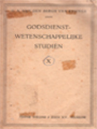 Image of Godsdienst Wetenschappelijke Studiën X