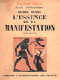 L'essence De La Manifestation I