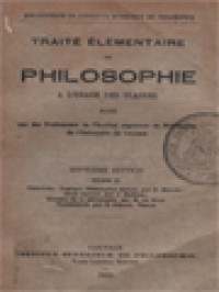 Traité Élémentaire De Philosophie II