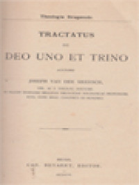 Tractatus De Deo Uno Et Trino